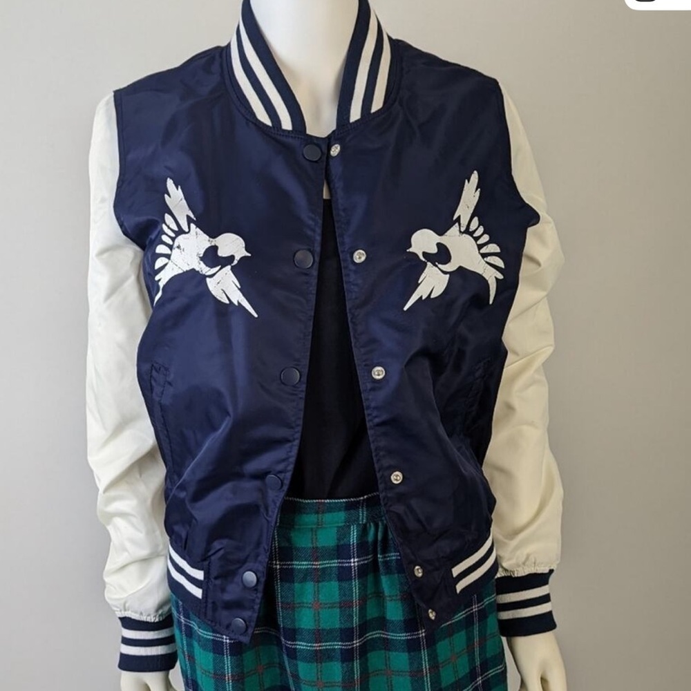 Steve Madden Navy and White Jacket